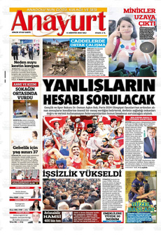 ANAYURT 13 Ağustos 2024 gazete manşeti