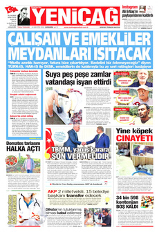 YENİÇAĞ 14 Ağustos 2024 gazete manşeti