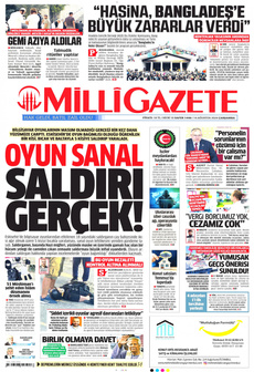 MİLLİ GAZETE 14 Ağustos 2024 gazete manşeti