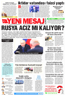 YENİ MESAJ 14 Ağustos 2024 gazete manşeti
