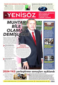 YENİ SÖZ GAZETESİ 14 Ağustos 2024 gazete manşeti