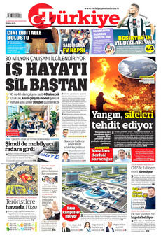 TÜRKİYE GAZETESİ 19 Ağustos 2024 gazete manşeti