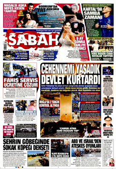 SABAH 20 Ağustos 2024 gazete manşeti