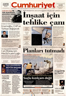 CUMHURİYET 20 Ağustos 2024 gazete manşeti