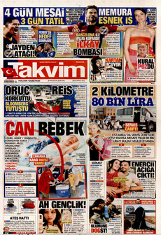 TAKVİM 20 Ağustos 2024 gazete manşeti