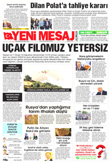 YENİ MESAJ 20 Ağustos 2024 gazete manşeti