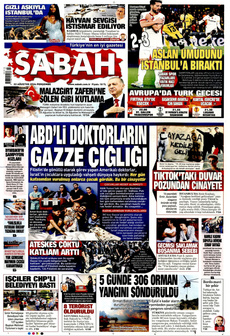 SABAH 22 Ağustos 2024 gazete manşeti
