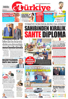 TÜRKİYE GAZETESİ 22 Ağustos 2024 gazete manşeti