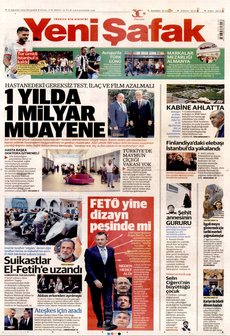 YENİ ŞAFAK 22 Ağustos 2024 gazete manşeti