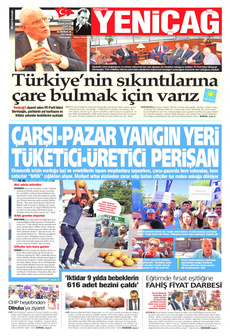 YENİÇAĞ 22 Ağustos 2024 gazete manşeti