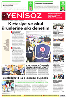 YENİ SÖZ GAZETESİ 23 Ağustos 2024 gazete manşeti