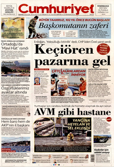 CUMHURİYET 26 Ağustos 2024 gazete manşeti