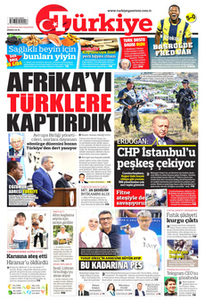 TÜRKİYE GAZETESİ 26 Ağustos 2024 gazete manşeti