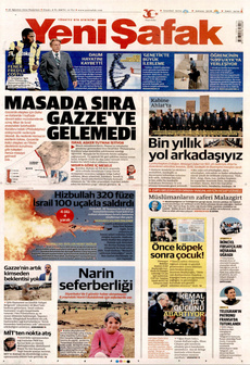 YENİ ŞAFAK 26 Ağustos 2024 gazete manşeti