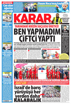 KARAR 26 Ağustos 2024 gazete manşeti