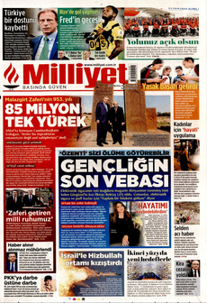 MİLLİYET 26 Ağustos 2024 gazete manşeti