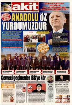YENİ AKİT 26 Ağustos 2024 gazete manşeti