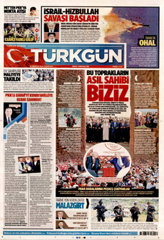TÜRKGÜN 26 Ağustos 2024 gazete manşeti