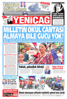YENİÇAĞ 26 Ağustos 2024 gazete manşeti