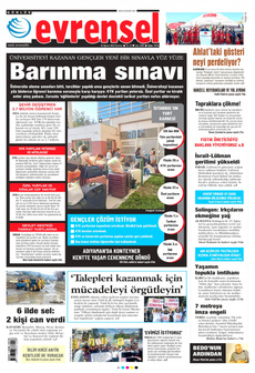 EVRENSEL 26 Ağustos 2024 gazete manşeti