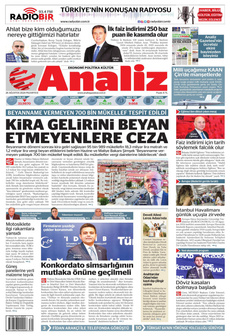 ANALİZ 26 Ağustos 2024 gazete manşeti