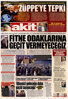 YENİ AKİT 27 Ağustos 2024 gazete manşeti