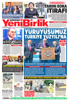 YENİBİRLİK 27 Ağustos 2024 gazete manşeti