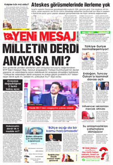 YENİ MESAJ 27 Ağustos 2024 gazete manşeti