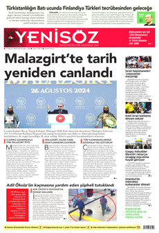 YENİ SÖZ GAZETESİ 27 Ağustos 2024 gazete manşeti