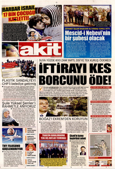 YENİ AKİT 28 Ağustos 2024 gazete manşeti
