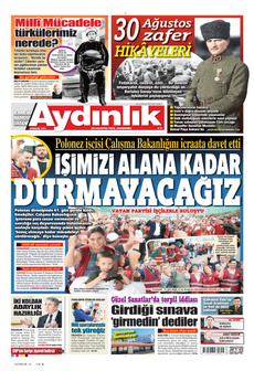 AYDINLIK GAZETESİ 29 Ağustos 2024 gazete manşeti