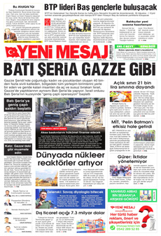 YENİ MESAJ 29 Ağustos 2024 gazete manşeti