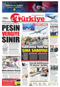 TÜRKİYE GAZETESİ 30 Ağustos 2024 gazete manşeti