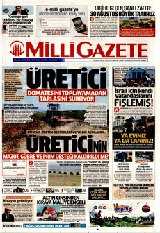 MİLLİ GAZETE 30 Ağustos 2024 gazete manşeti