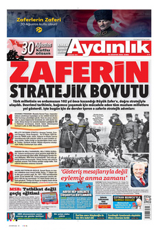 AYDINLIK GAZETESİ 30 Ağustos 2024 gazete manşeti