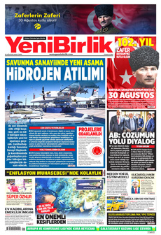 YENİBİRLİK 30 Ağustos 2024 gazete manşeti