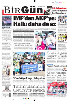 BİRGÜN 30 Ağustos 2024 gazete manşeti