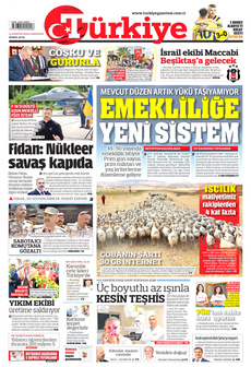 TÜRKİYE GAZETESİ 31 Ağustos 2024 gazete manşeti
