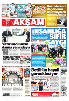 AKŞAM 2 Eylül 2024 gazete manşeti