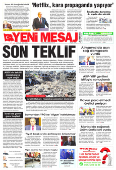 YENİ MESAJ 3 Eylül 2024 gazete manşeti