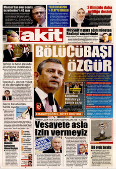 YENİ AKİT 4 Eylül 2024 gazete manşeti