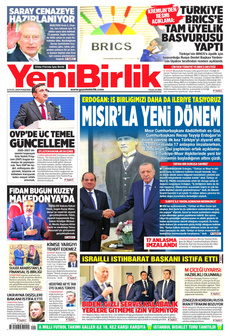 YENİBİRLİK 5 Eylül 2024 gazete manşeti