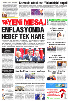 YENİ MESAJ 6 Eylül 2024 gazete manşeti