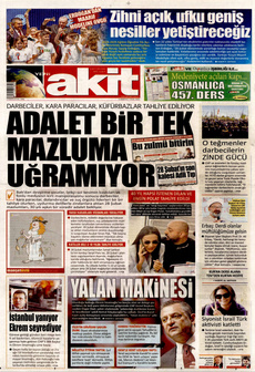 YENİ AKİT 7 Eylül 2024 gazete manşeti