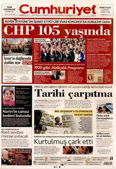 CUMHURİYET 9 Eylül 2024 gazete manşeti