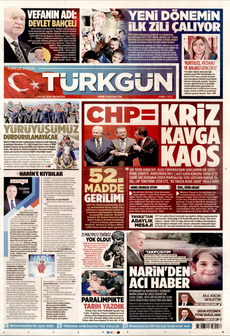 TÜRKGÜN 9 Eylül 2024 gazete manşeti