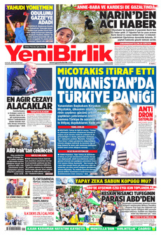 YENİBİRLİK 9 Eylül 2024 gazete manşeti