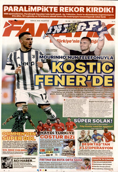 FANATİK 9 Eylül 2024 gazete manşeti