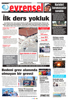 EVRENSEL 9 Eylül 2024 gazete manşeti