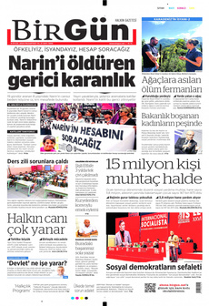 BİRGÜN 9 Eylül 2024 gazete manşeti